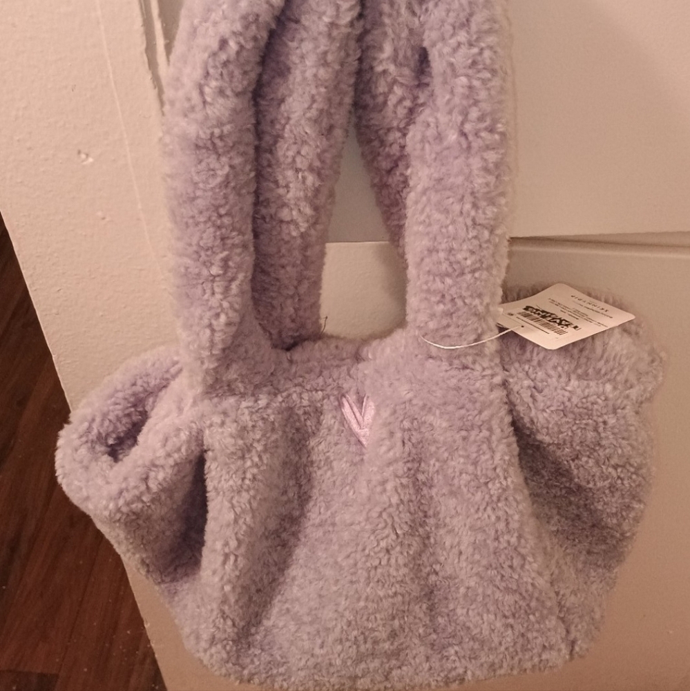 Lavender Plush Shoulder Bag